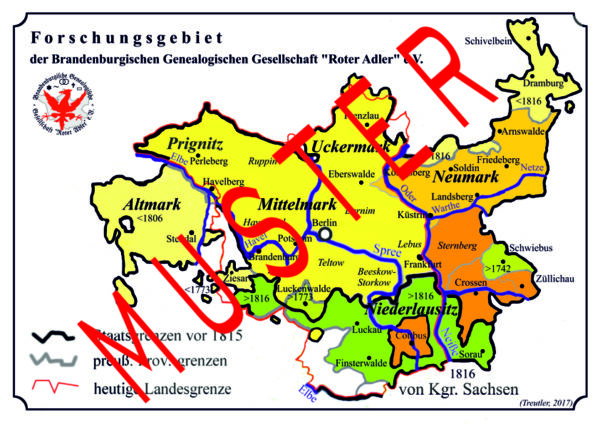 Forschungsgebiet der Brandenburgischen Genealogischen Gesellschaft "Roter Adler" e.V.